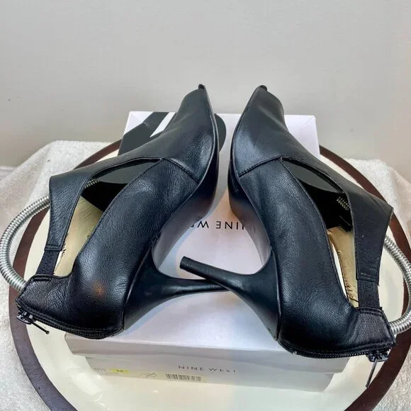 Nine west Black open toe heel Size 9.5 - Picture 4 of 10